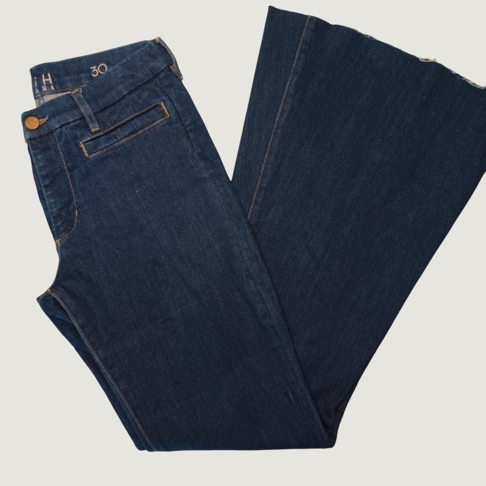 MiH Jeans Marrakesh Flare Jeans Womens 30 Blue Raw Hem Retro 70s Style